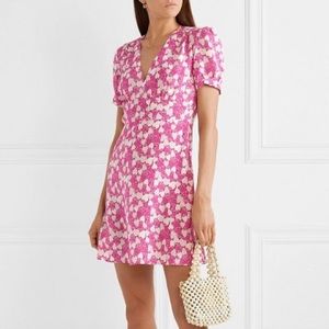 HVN Paula Pink Silk Strawberry Mini Dress NWT 2